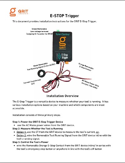E-STOP Trigger install guide cover